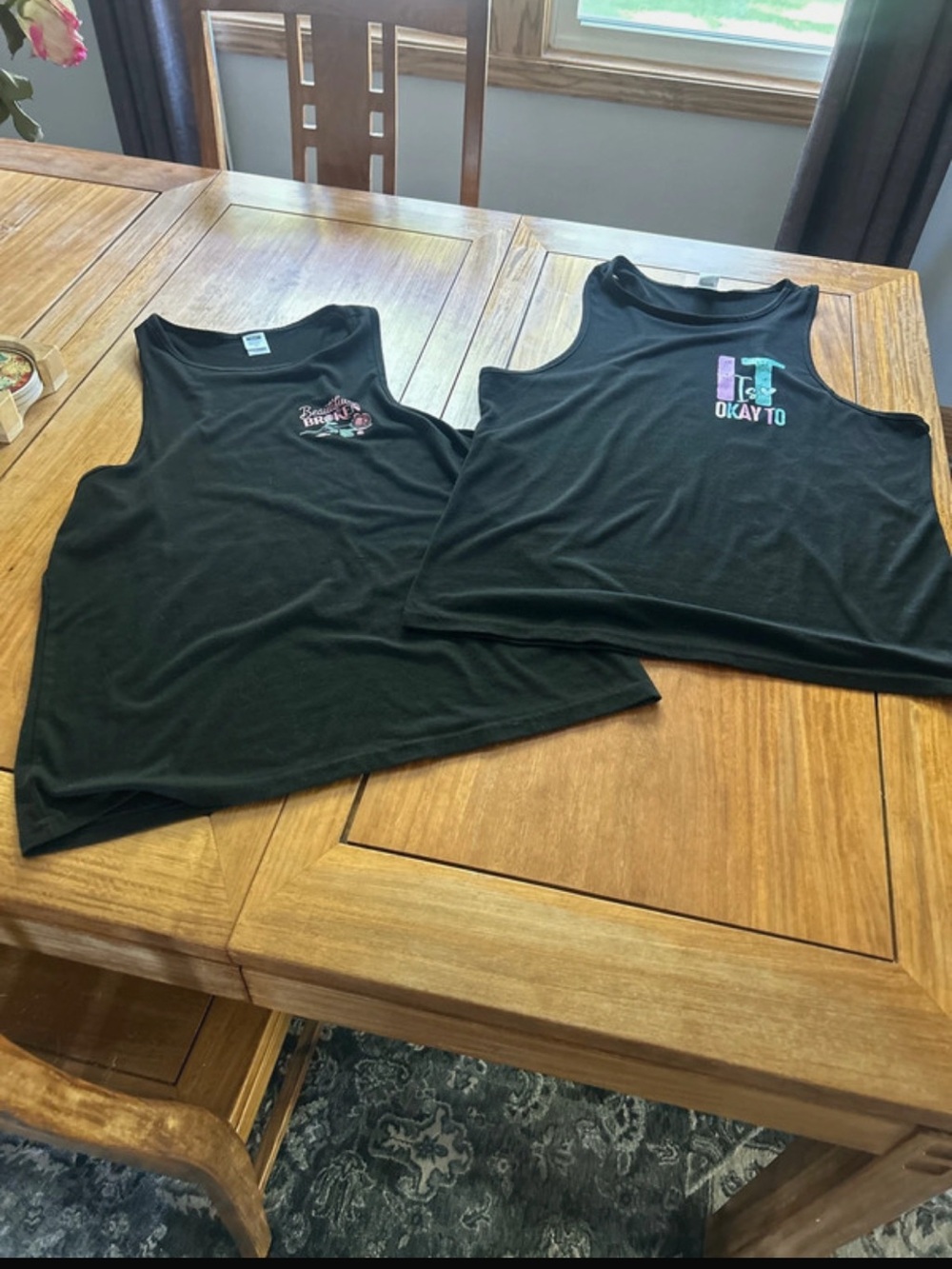 Black Ladies Tank Top with Graphic -
